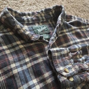 Woolrich Men’s Plaid Flannel Shirt - Gray/Blue/Red XL